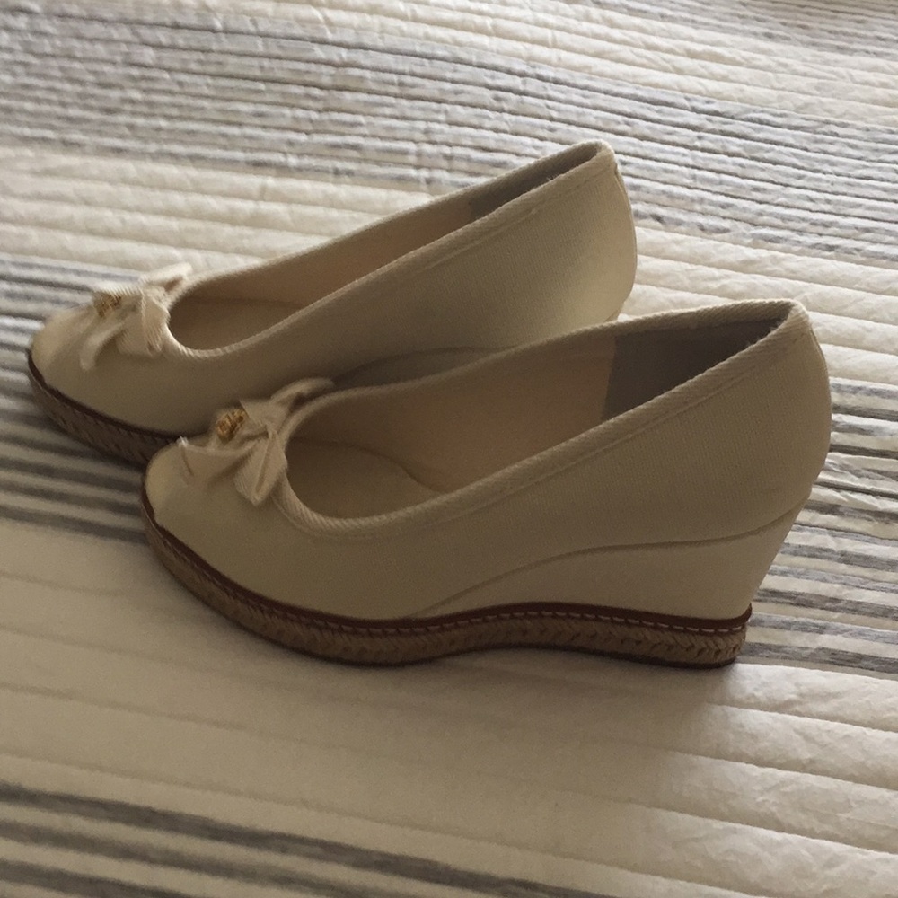 White Tory Burch Wedges